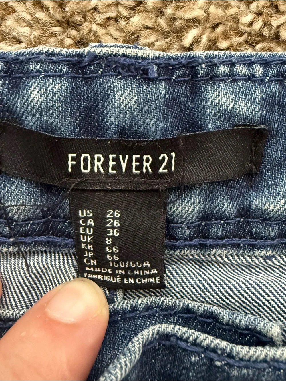 Forever 21 Light Blue Denim Shorts with Braided Waist - Size 26